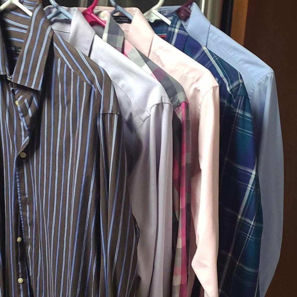 $4.50 a SHIRT!! 6 Men's Name Brand Dress Shirts Lot Sz 15 to 15.5